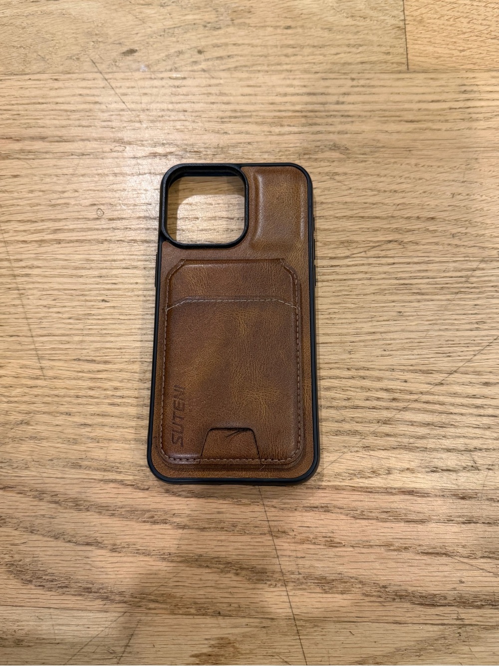 iPhone 15 pro max Brown Leather Card Wallet iPhone Case
